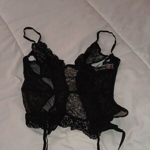 Victoria's Secret Black Lace Lingera Corset